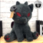 black cat with horns and wings plushie